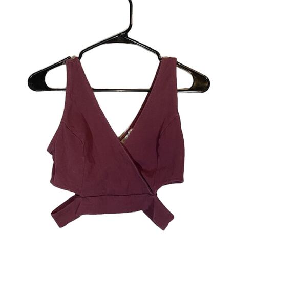 Charlotte Russe Cut Out Sleeveless Crop Top Maroon Women Sz S - Picture 7 of 8